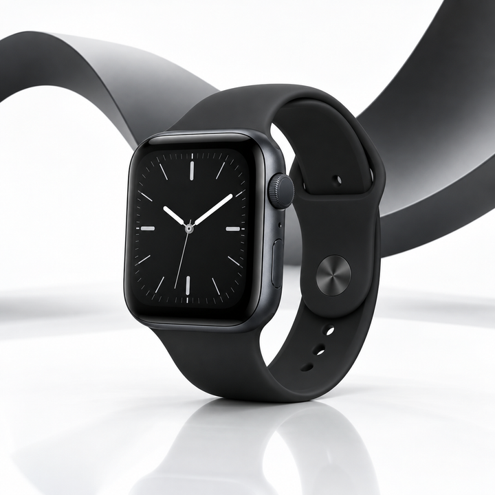 Illustrative studio render of Apple Watch SE3