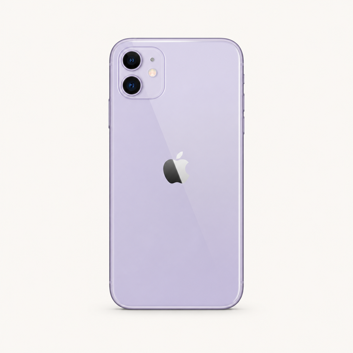 Apple iPhone 11 in Purple — close-up of the camera system