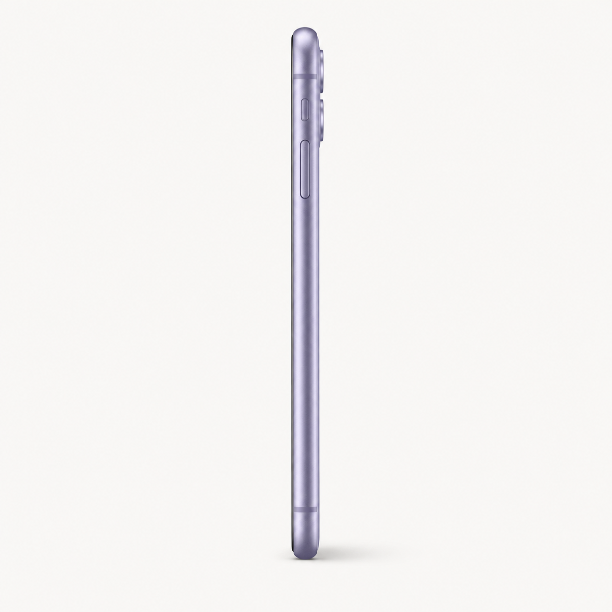 Apple iPhone 11 in Purple — close-up of the side controls