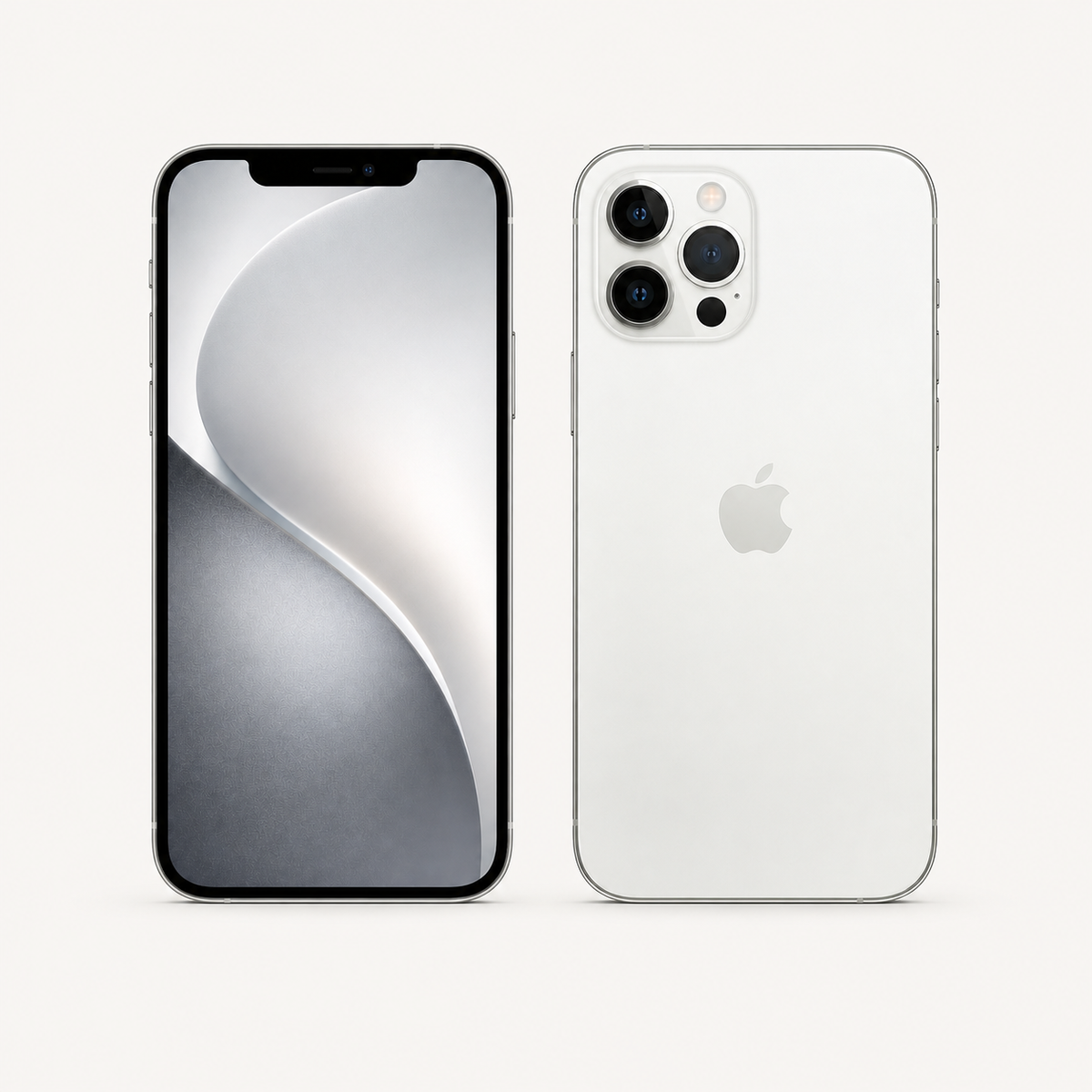 Apple iPhone 12 Pro in Silver — front and rear views