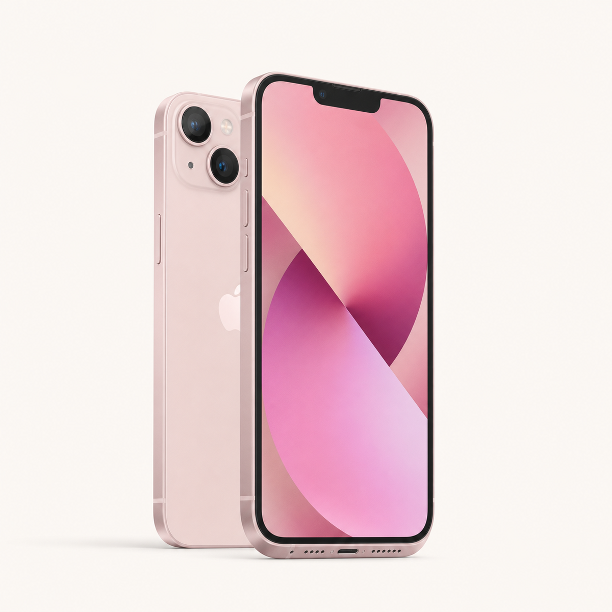 Apple iPhone 13 in Pink — close-up of the charging port