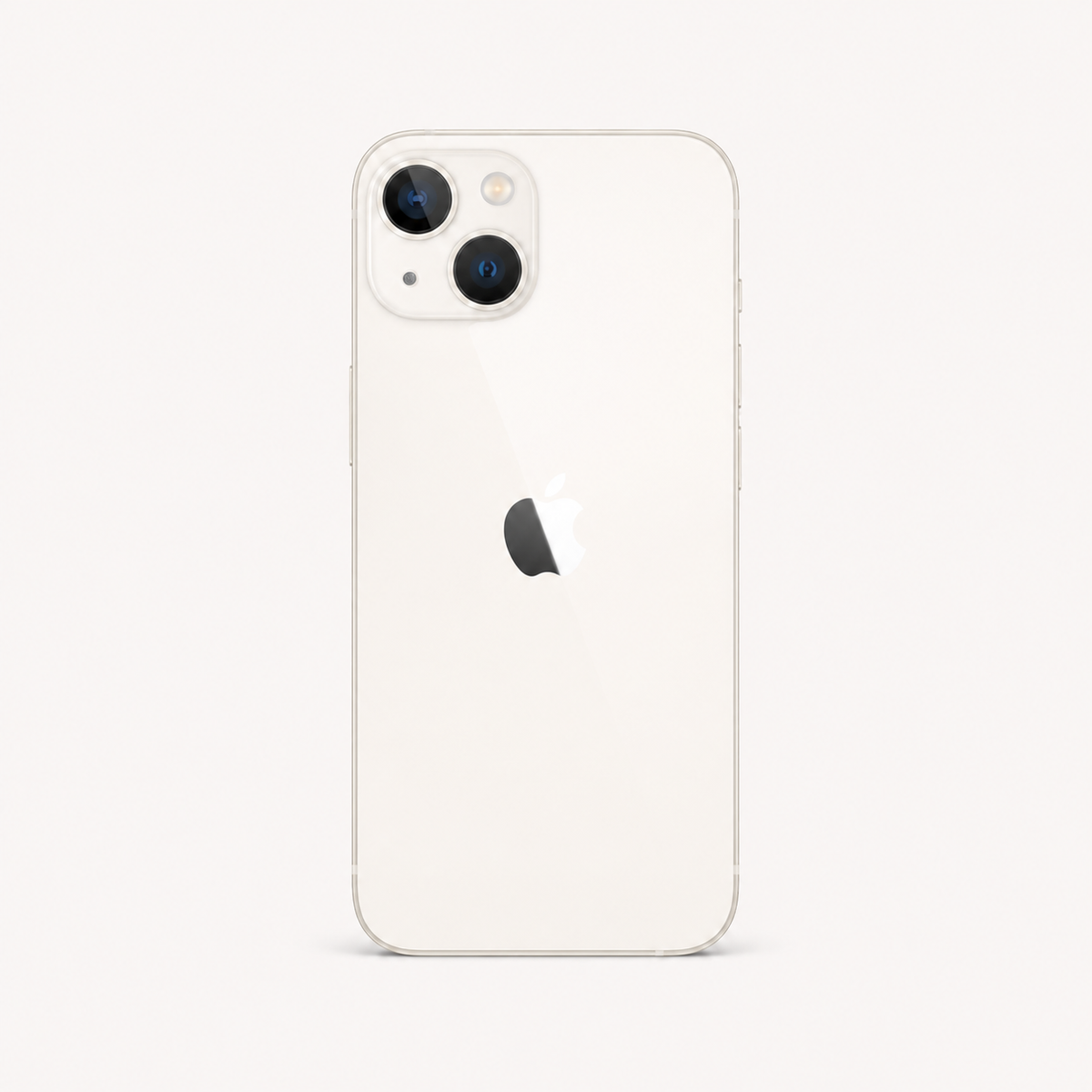 Apple iPhone 13 in Starlight — close-up of the camera system