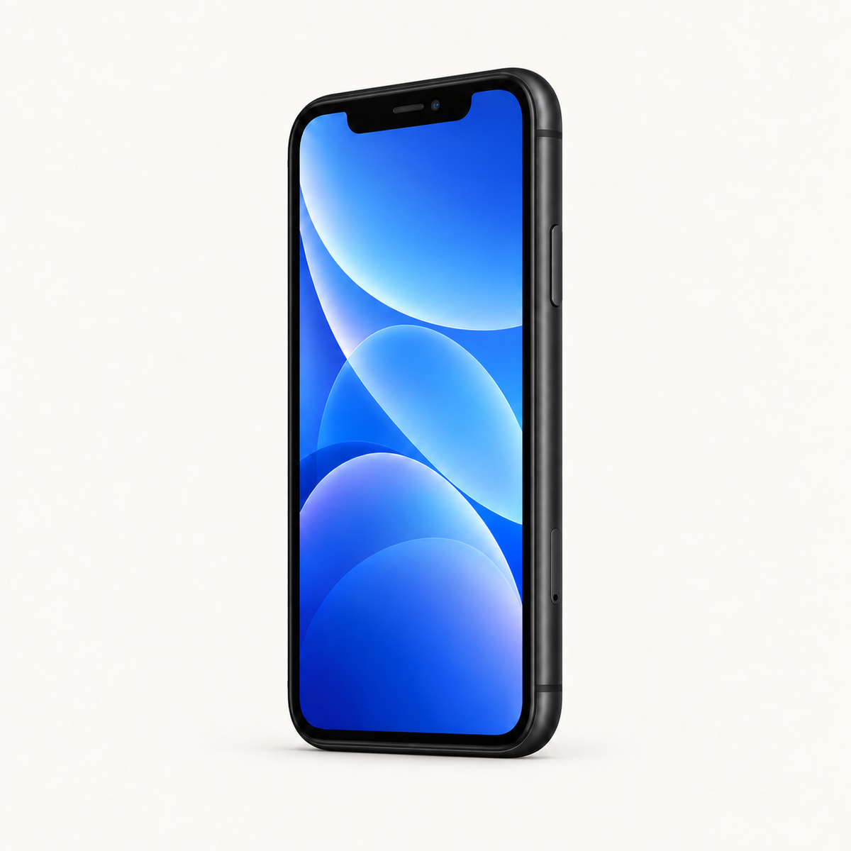 Apple iPhone XR in Black — front three-quarter view
