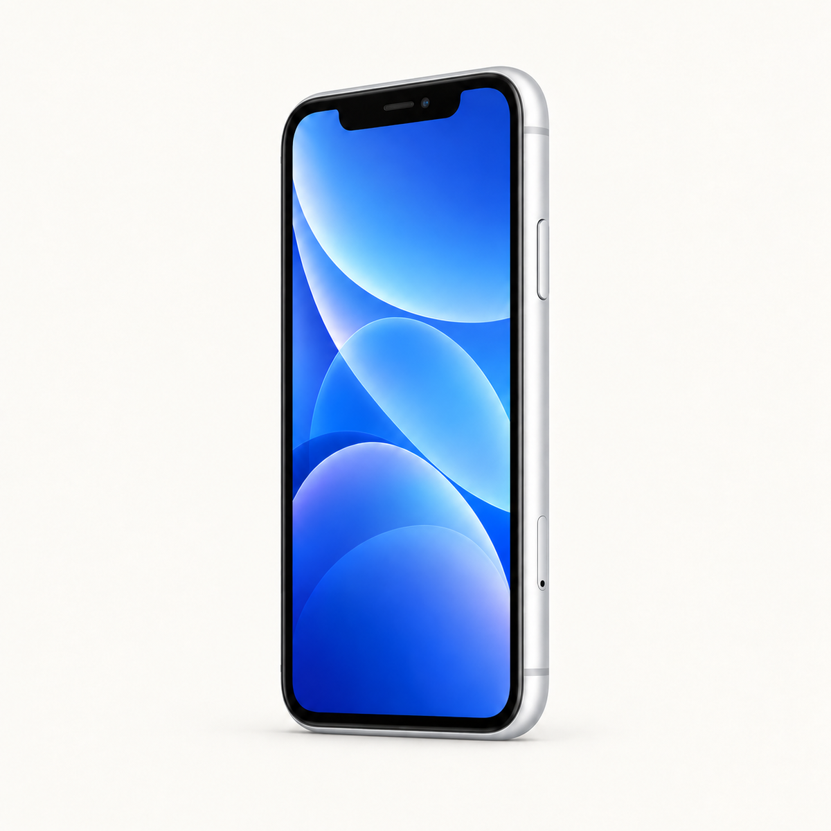 Apple iPhone XR in White — front three-quarter view