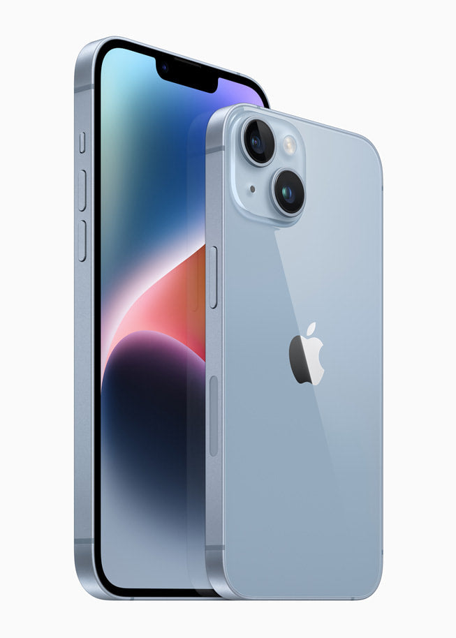 Apple iPhone 14 256GB — blue front and rear view