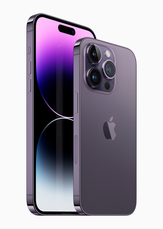 Apple iPhone 14 Pro 256GB — deep-purple front and rear view